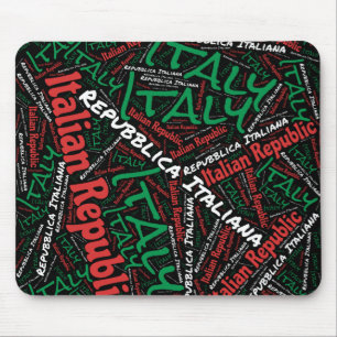 Delightful Italy Flag Colors Patriotic Mouse Pad