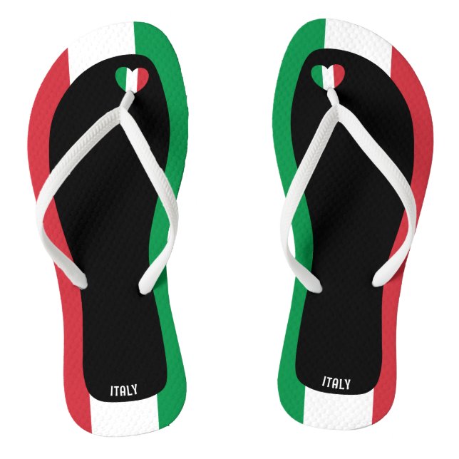 Delightful Italy Flag Colours Patriotic Jandals (Footbed)