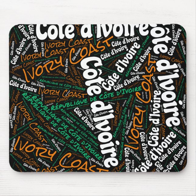 Delightful Ivory Coast Flag Colours Patriotic Mouse Pad (Front)