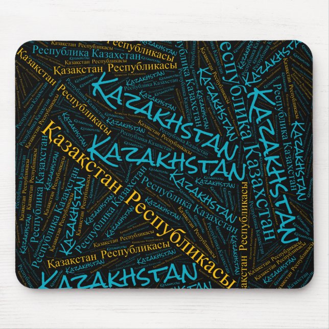 Delightful Kazakhstan Flag Colours Patriotic Mouse Pad (Front)