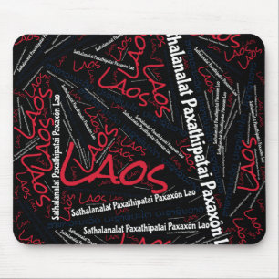Delightful Laos Flag Colours Patriotic Mouse Pad