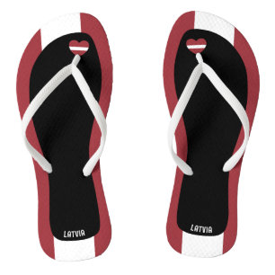 Delightful Latvia Flag Colours Patriotic Jandals