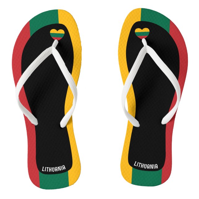 Delightful Lithuania Flag Colours Patriotic Jandals (Footbed)
