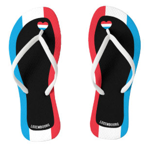 Delightful Luxembourg Flag Colours Patriotic Jandals