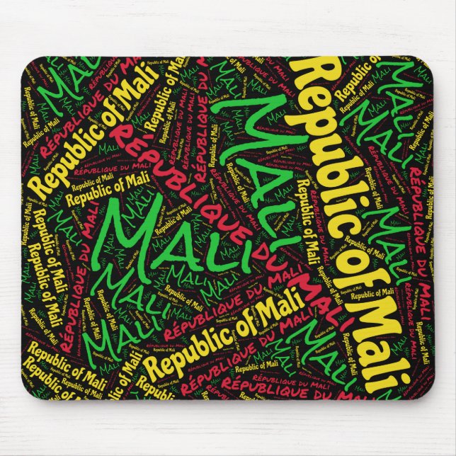 Delightful Mali Flag Colours Patriotic Mouse Pad (Front)