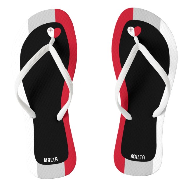 Delightful Malta Flag Colours Patriotic Jandals (Footbed)