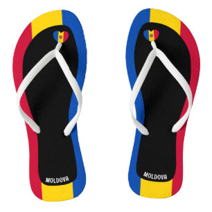 Delightful Moldova Flag Colours Patriotic Jandals