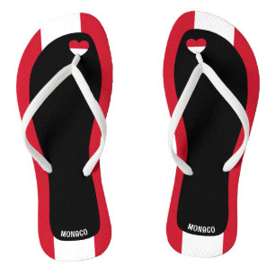 Delightful Monaco Flag Colours Patriotic Jandals
