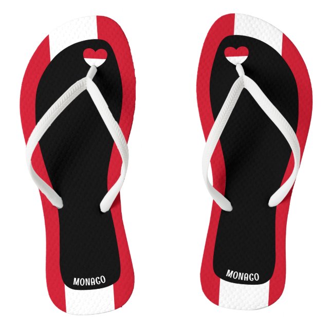 Delightful Monaco Flag Colours Patriotic Jandals (Footbed)