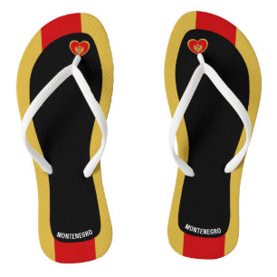 Delightful Montenegro Flag Colours Patriotic Jandals