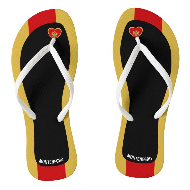 Delightful Montenegro Flag Colours Patriotic Jandals (Footbed)
