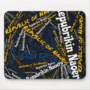 Delightful Nauru Flag Colors Patriotic Mouse Pad