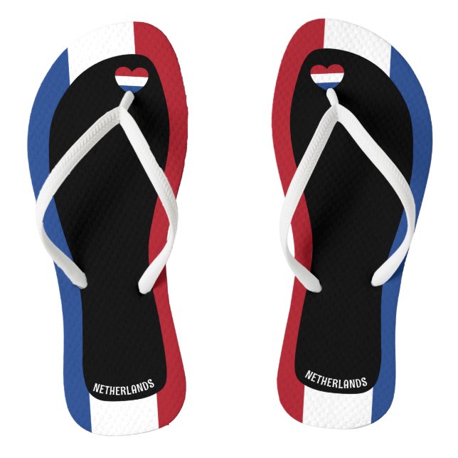 Delightful Netherlands Flag Colours Patriotic Jandals (Footbed)