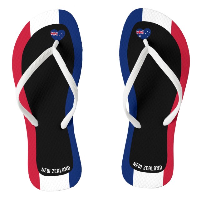 Delightful New Zealand Flag Colours Patriotic Jandals (Footbed)