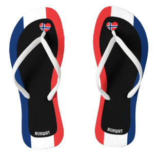 Delightful Norway Flag Colours Patriotic Jandals