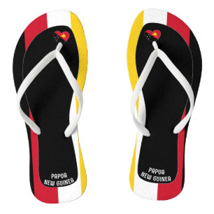 Delightful Papua New Guinea Flag Colours Patriotic Jandals