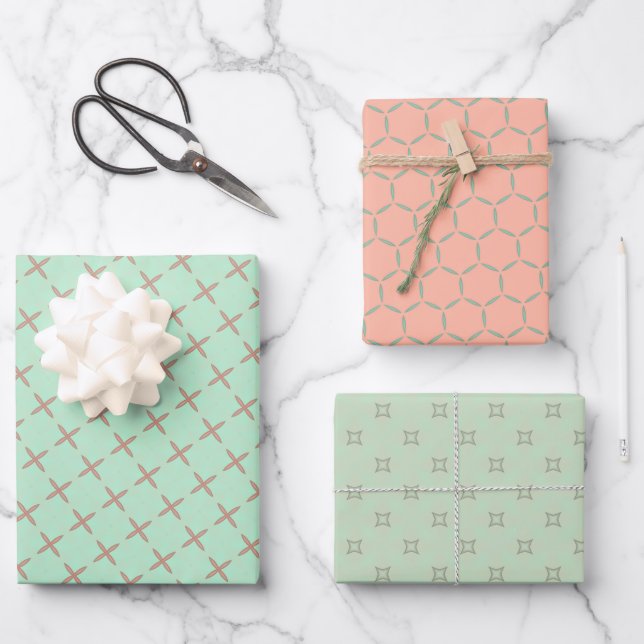 Delightful Pastels Wrapping Paper Flat Sheet Set (Front)