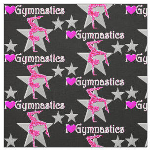 DELIGHTFUL PINK AND BLACK GYMNASTICS FABRIC