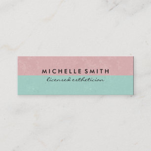 Delightful Pink Green Contemporary Mini Business Card