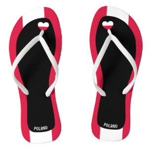 Delightful Poland Flag Colours Patriotic Jandals