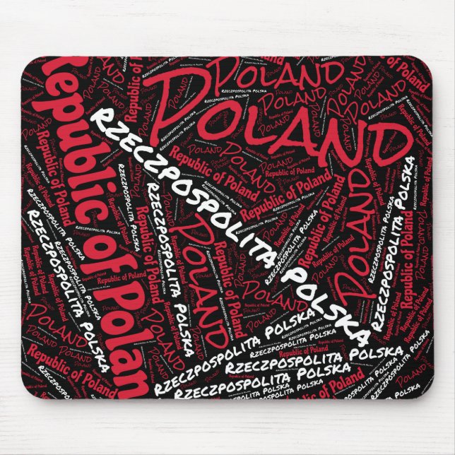 Delightful Poland Flag Colours Patriotic Mouse Pad (Front)
