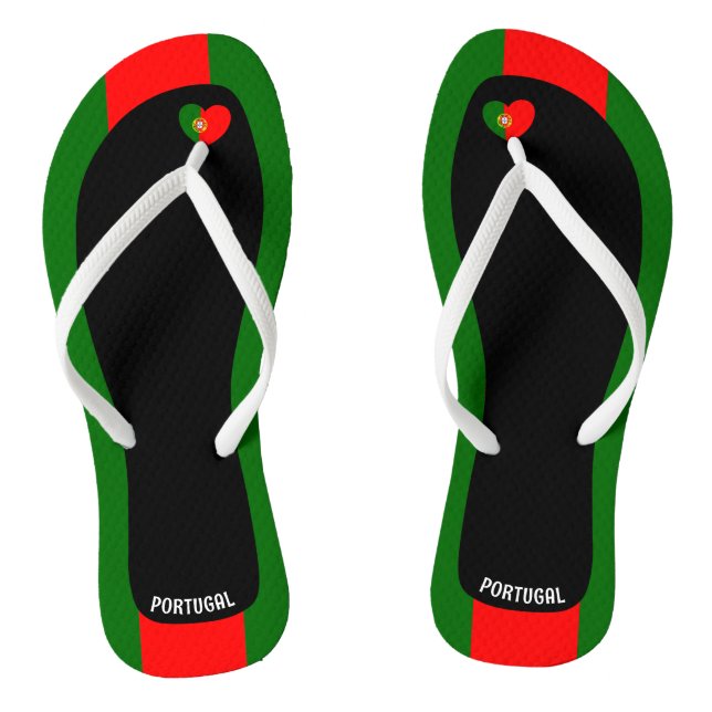 Delightful Portugal Flag Colours Patriotic Jandals (Footbed)
