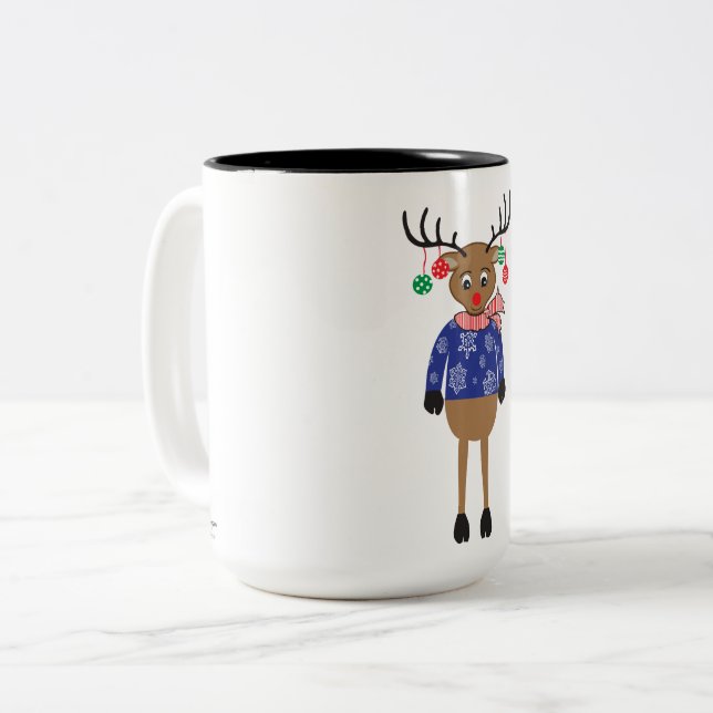 Delightful Reindeer Christmas Gift Mug (Front Left)