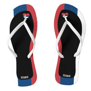 Delightful Serbia Flag Colours Patriotic Jandals