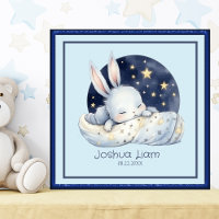 Delightful Sleeping Baby Bunny Nursery Art