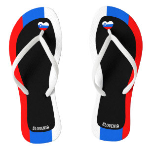 Delightful Slovenia Flag Colours Patriotic Jandals