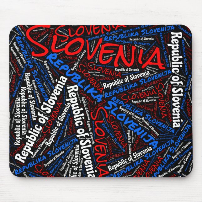 Delightful Slovenia Flag Colours Patriotic Mouse Pad (Front)