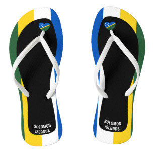Delightful Solomon Islands Flag Colours Patriotic Jandals