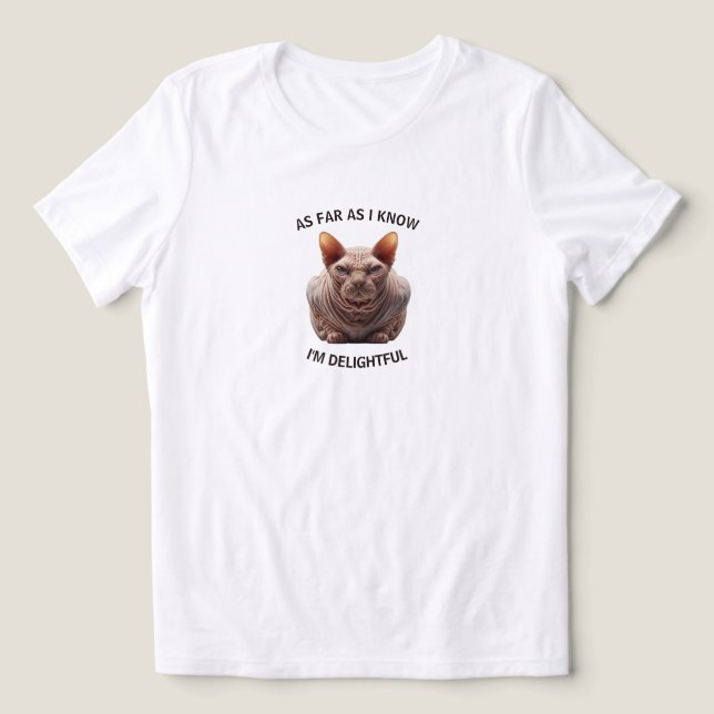 Delightful Sphynx Cat Tri-Blend Shirt (Design Front)