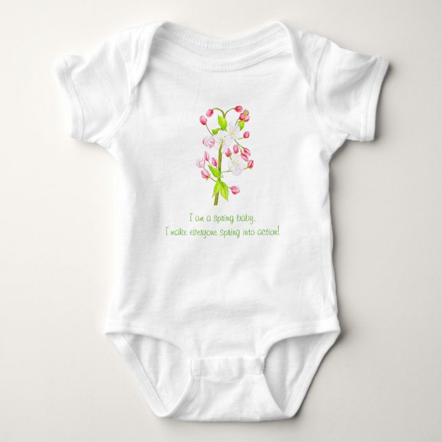 Delightful Spring on a Baby Bodysuit (C) (Front)