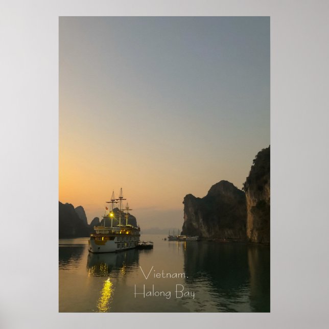 Delightful sunset in Halong Bay Vietnam Case-Mate  Poster (Front)