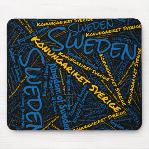 Delightful Sweden Flag Colours Patriotic Mouse Pad