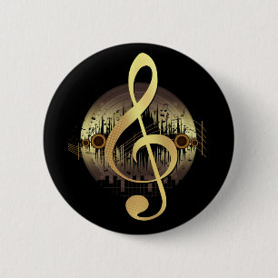 Delightful Tune - Gold 6 Cm Round Badge