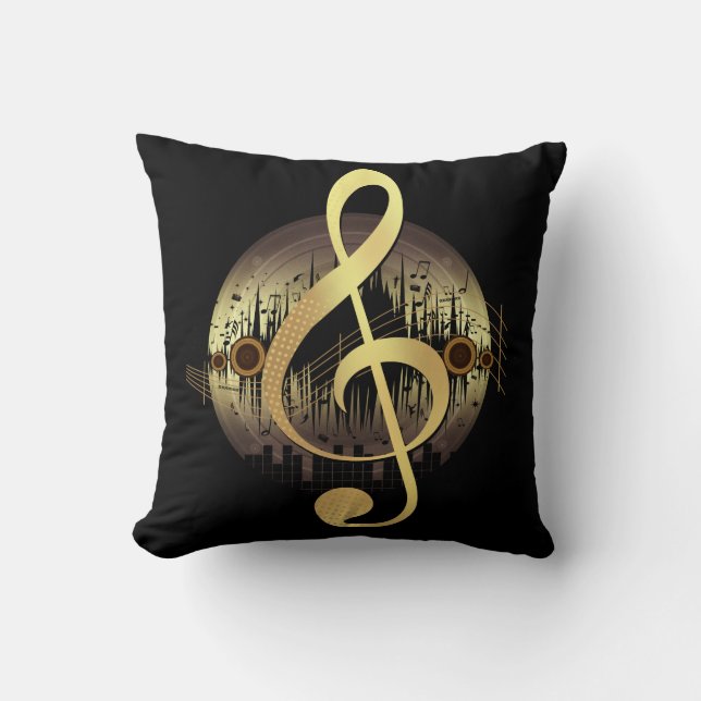 Delightful Tune - Gold Cushion (Front)