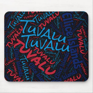Delightful Tuvalu Flag Colours Patriotic Mouse Pad