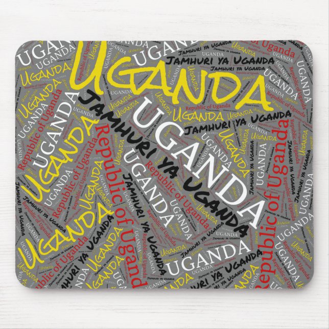 Delightful Uganda Flag Colours Patriotic Mouse Pad (Front)