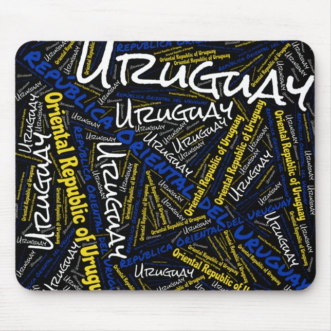 Delightful Uruguay Flag Colours Patriotic Mouse Pad (Front)