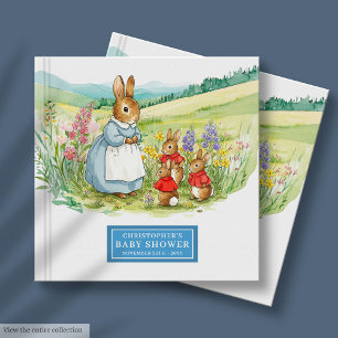 Delightful Watercolor Baby Shower Guest Book Boys