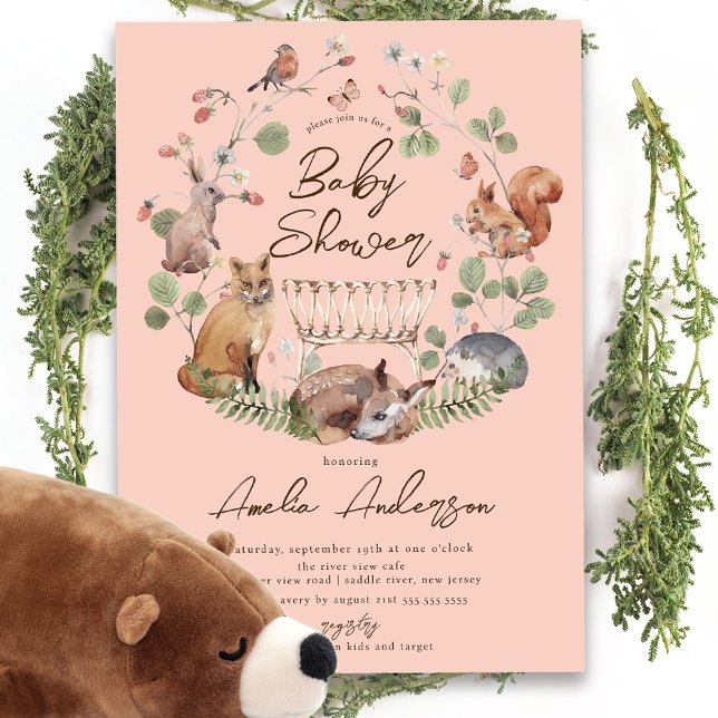 Delightful Woodland Animals Baby Shower Invitation (Creator Uploaded)