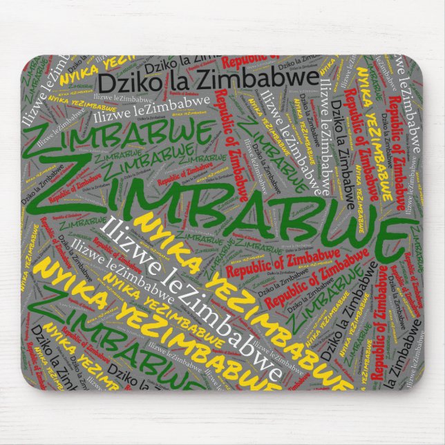 Delightful Zimbabwe Flag Colours Patriotic Mouse Pad (Front)