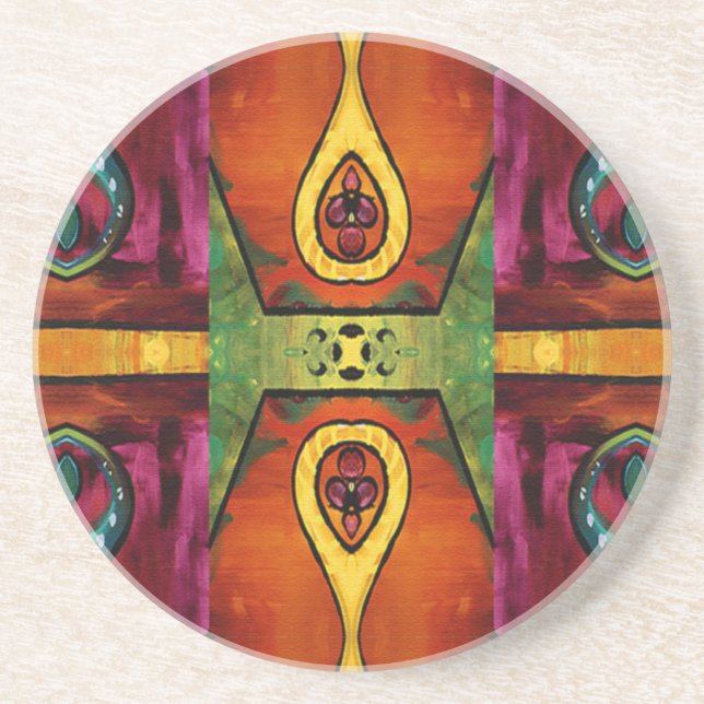 Delightfully African Pattern Coaster (Front)