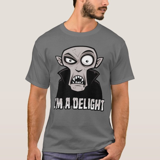 Delightfully Dreadful Mischievous Vampire T-Shirt (Front)