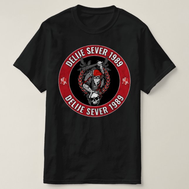 Delije Sever 1989 Crveno Beli Zvezda  T-Shirt (Design Front)
