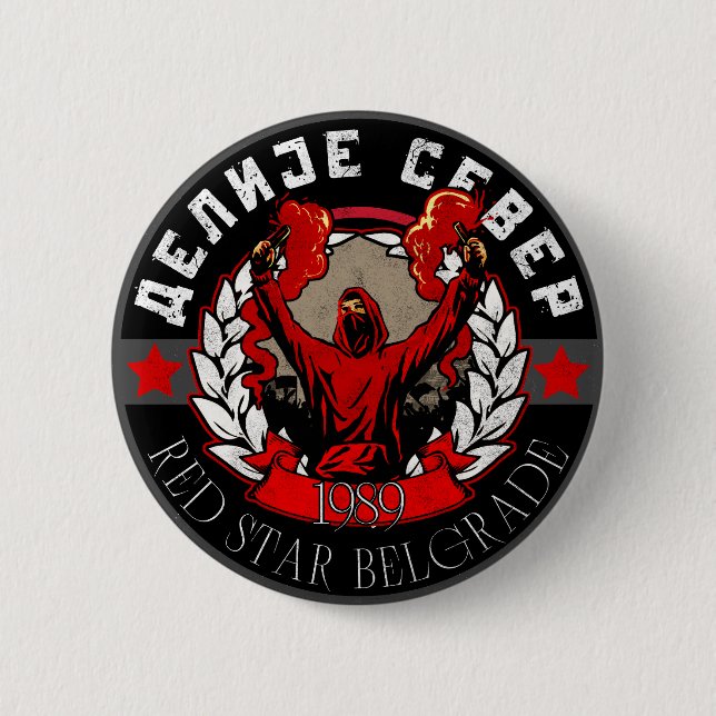 Delije Sever 1989 Zvezda 6 Cm Round Badge (Front)