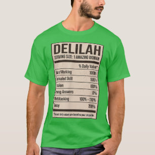 Delilah Nutrition Facts Name Nickname Alias Title  T-Shirt