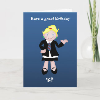 Delinquent Doll School Girl Card